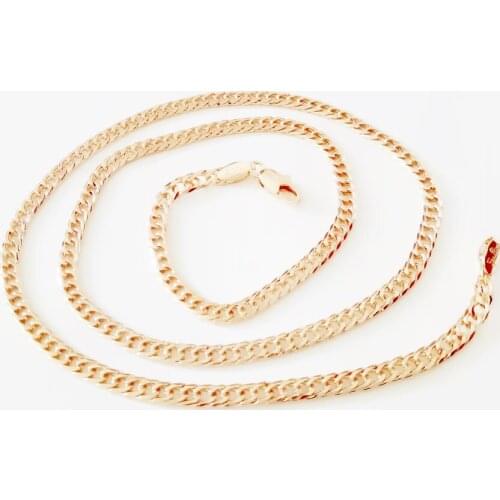 Classic 55cm Long Women Chain Necklace New Fashion 585 Rose Gold Color Jewelry Gift