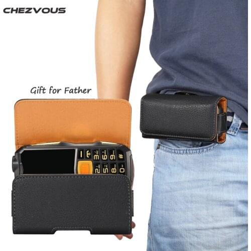 CHEZVOUS 2 Szie Belt Pouch Mobile Phone Case for Old People Waist Bag for ZTE L660 for Neken EN3