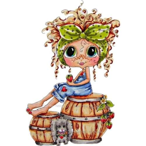 Girl Transparent Clear stamps and metal cutting dies