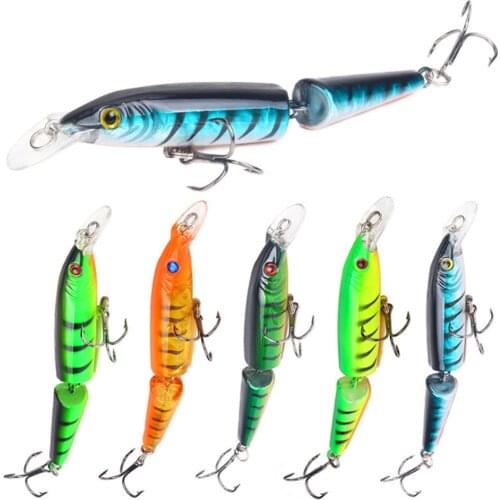 FISHINAPOT 1PCS 105mm 9g Minnow Fishing Lure Multi Section Bend Hard Bait Wobblers Bass Carp Fishing Tackle Pesca Crankbaits