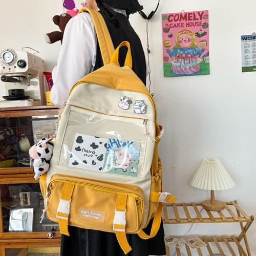 Backpack female 2021 new Korean instagram super Fire son is a versatile large capacity elementary and middle school school bag