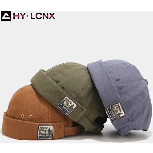 New Spring Womens Retro Beanie Melon Hat Mens Korean Style Cotton Breathable Outdoor Monochrome Hip Hop Hat