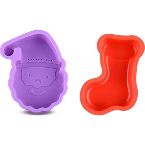Santa Claus cake silicone mold Christmas stocking household baking mold DIY cake decoration accessories 11*8*3.5cm