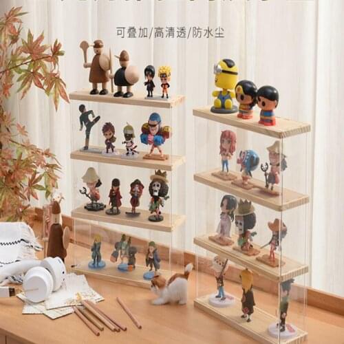 Acrylic Blind Box Storage Display Stand Toys Dustproof Display Cabinet Dolls Perfume Display Rack Table Decoration Storage Shelf
