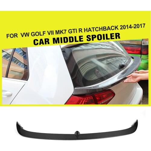 Carbon Fiber / FRP Car Rear Trunk Middle Lip Spoiler Wing for VW Golf 7 VII MK7 Standard GTI R Hatchback 2014 - 2017