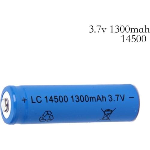 Superior Quality 14500 battery 3.7V 1300mAh rechargeable li-ion battery for Led flashlight batery litio battery Newest 3.7v 1300