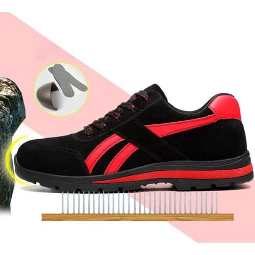 Safety Shoes Cap Steel Toe Safety Shoe Boots For Man Work Shoes Men Breathable Mesh Size 12 Footwear Wear-resistant GXZ015