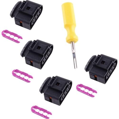 1 Set Car Ignition Coil Connector Repair Kit Wiring Harness Plug 1J0973724 Fit For Audi A1 A2 A3 A4 S4 A6 A8 Q7 TT R8 RS3 RS4