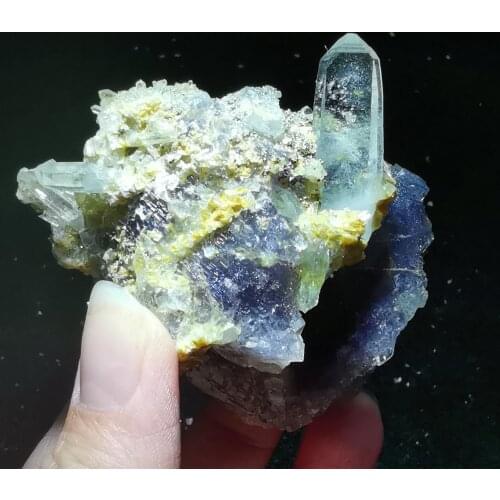 185.5gNatural step violet fluorite, crystal associated minerals stone decoration healing energy geology teaching collection