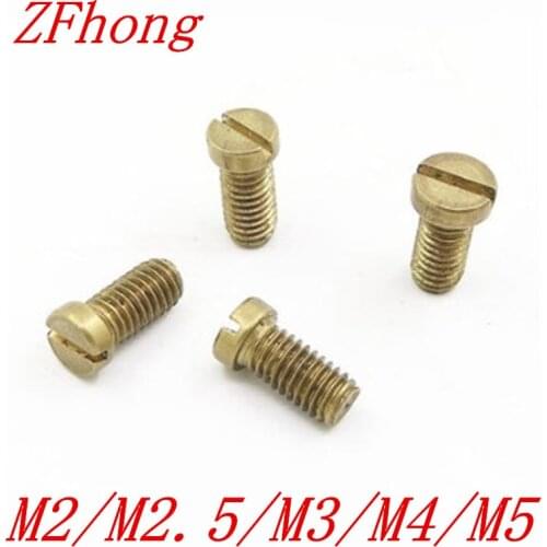 10-50PCS m1.2 m1.4 m1.6 M2 M2.5 M3 M4 M5 DIN84 Brass Slotted Cheese Head Screw Brass Screw Brass Bolt