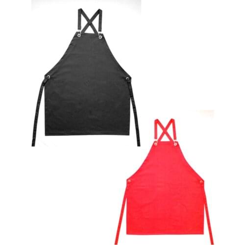 2 pcs Kitchen Apron-Mchef Apron-Cook Apron-Waiter Apron 1 Black-1 Red