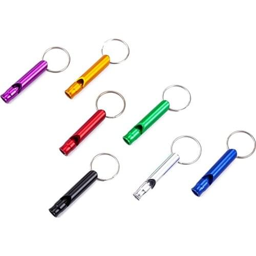 Activing 2020 Best Deal 7pc Mix Aluminum Emergency Survival Whistle Keychain For Camping Hiking #0630