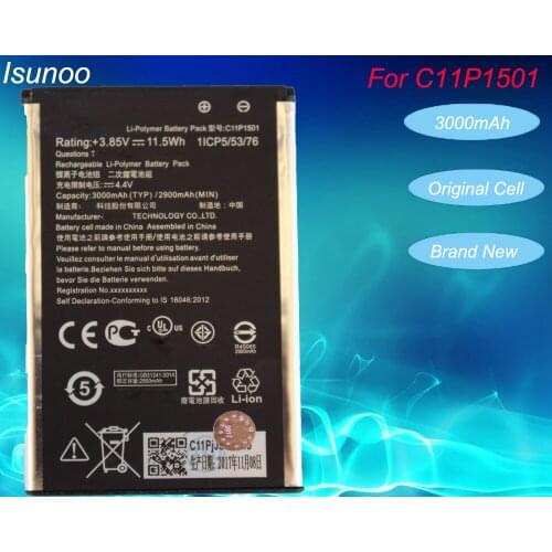ISUNOO C11P1501 Battery Fit For Asus Zenfone 2 Laser 5.5"/6" zenfone selfie ZE550KL ZE601KL Z00LD Z011D ZD551KL Z00UD Batteries