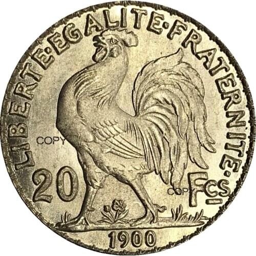 Aliexpress france France Gold 20 Francs 1900 Gold Marianne Rooster Brass Metal Copy Coin