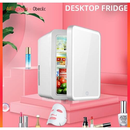 8L Large Space Beauty Refrigerators Portable Mini Cosmetic Refrigerator With LED Mirror Car Fridge Double Door Travel Fridge
