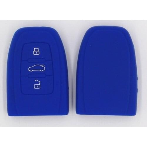 KAPU 3 Buttons Remote Car Key Case Silicone Cover Fob For Audi A4 A5 A6 A7 A8 Q5 Q7 R8