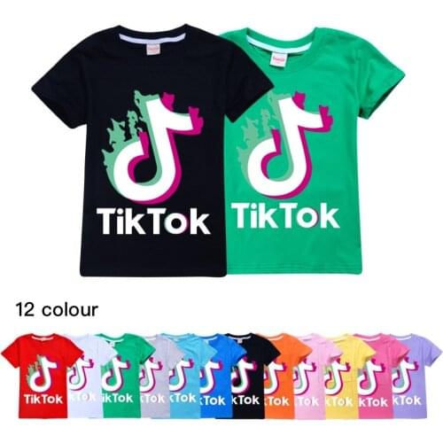 TIK TOK New T Shirt Children Funny Summer Cartoon T-shirt For Girls Kid 12 -6 Y Boys Short Sleeve