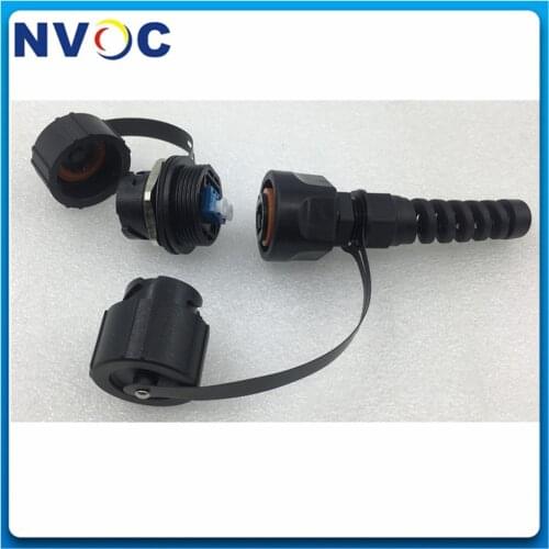 6Pcs IP67 ODVA-LC Duplex Bulkhead ODVA LC DX Fiber Optic Adapter with Dust Cap+6Pcs ODVA LC DX Fiber Optic Connector
