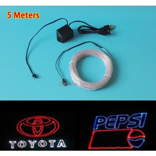5 Meters 2.3mm by 5VUSB Flexible EL Wire Can Be Bent Into Any Shape Neon Light Holiday DIY Decoration For Car Modeling Decor