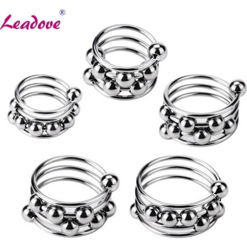 Stainless Steel Thick Metal Cock Ring Cockring with Balls Sex Toy for Men Delayed Ejaculation Casing Lock Delay Rings YS0347