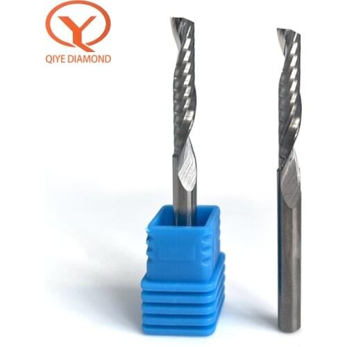 Qiye 1pc 0.4-5mm CNC, Router Bit, Engraving bit, 3.175/4/6 Shank single,Flute,Spiral ,End mill, for Woodworking ,Metal, Aluminum