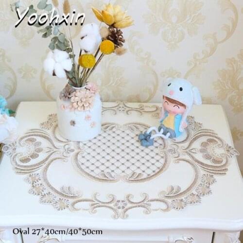 Gold Lace Embroidery table place mat pad Cloth placemat cup mug coaster dining doily kitchen christmas decoration for home table