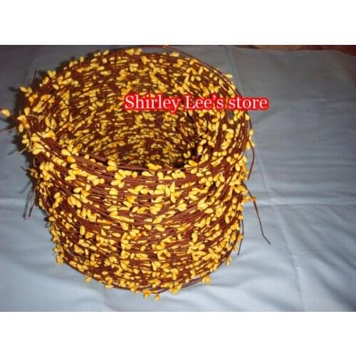 Any size, Any Color is available!!) 50 X(18ft ,20ft)Primitive single ply pip berry garland in Yellow(Free Shipping By Express )