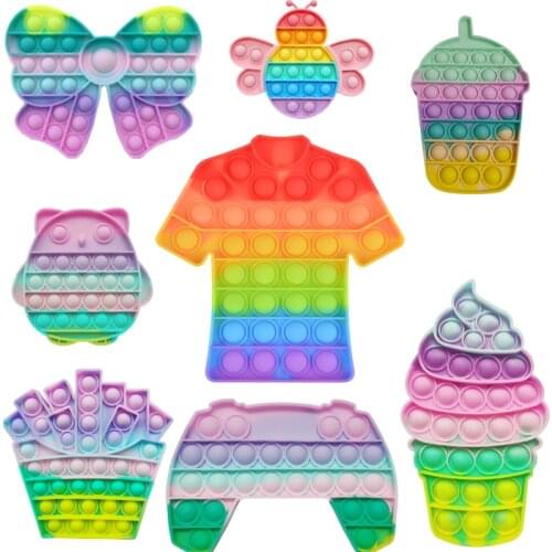 Cute Fidget Toys Push Bubble Fidget Sensory Toy Autism Special Needs Stress Reliever Anti Stress Squishy Toys Антистресс