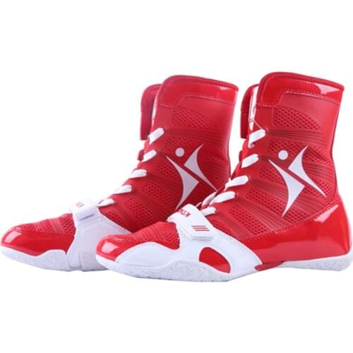 TaoBo Authentic Wrestling Shoes for Men Training Shoes Boxing Shoes Rubber Outsole Breathable Cow Muscle Outsole Lace Up Boots