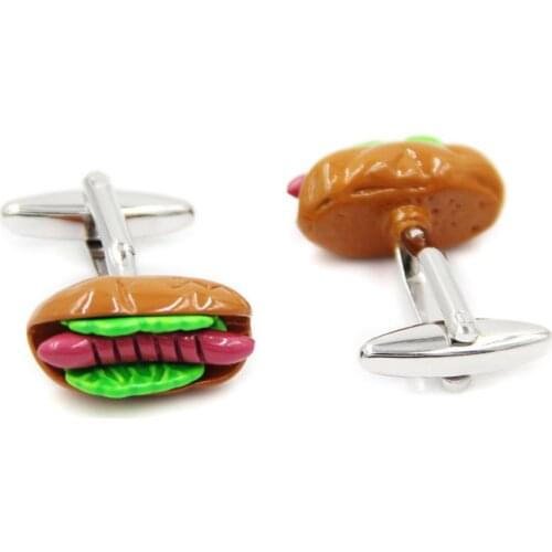 Pareto Mens fashion Cufflinks Cuff Links High Quality Luxury Letters Hamburger Style Jewelry for Mens Shirts