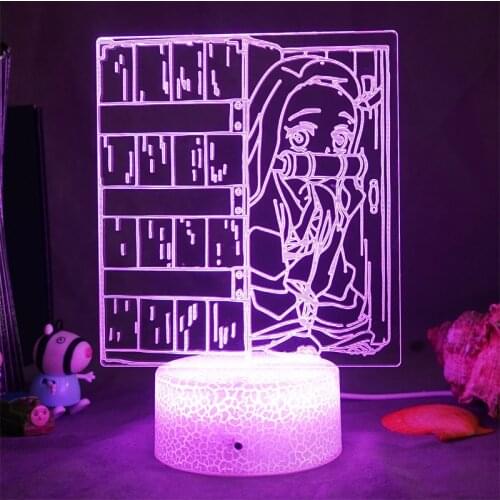 Manga Demon Slayer Anime Figure Kimetsu No Yaiba Tanjiro Kamado Desk Lamp Led Panel Lights For Home Decoration Bedroom Gift Lamp
