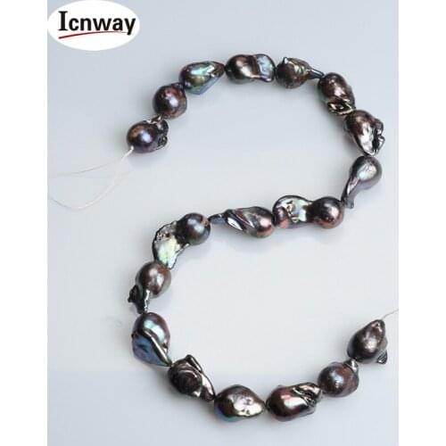 Natural AA black reborn keshi drop Pearl 13*18mm For Jewelry Making 15inches DIY necklace bracelet FreeShipping Wholesale