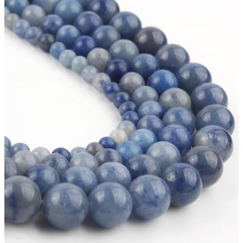 Natural Stone Blue Aventurine 4/6/8/10/12MM Round Loose Spacer Beads for Jewelry Making Diy Bracelet Necklace Wholesale 15 Inch