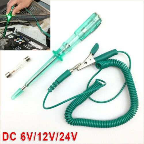 Newest DC 6V/12V/24V Car Lamp Voltage Circuit Tester System Detector Probe Test Lights Electrical Wire Circuit Tester Emitting D