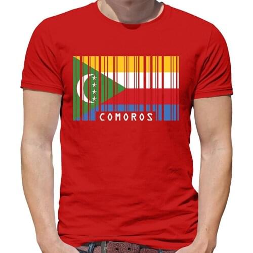 New 2019 Fashion Hot T-Shirt Summer Style Funny Comoros Barcode Style Flag - Mens Crewneck T-Shirt - 7 Colourskids T Shirts