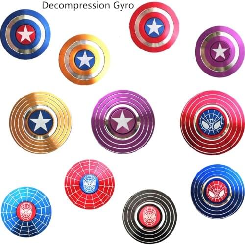 2021 New Fingertip Spinning Top Avenger Creative Aluminum Alloy Metal Gift Spinning Top Decompression Toy