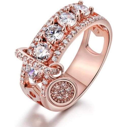 Cross-Border E-Commerce Supply New Plating Disc Ring European And American Women Fashion Creative Zircon Hand Jewelry