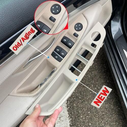 Inner Door Handle For BMW F10 F11 525i 525d 2010-2016 Interior Door Button Switch Glass Switch Panel Frame Storage Box