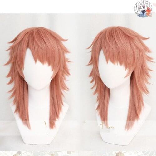 Kimetsu no Yaiba Sabito Cosplay Wig Blade of Demon Slayer Light Orange Halloween Anime Synthetic Hair +Wig Cap