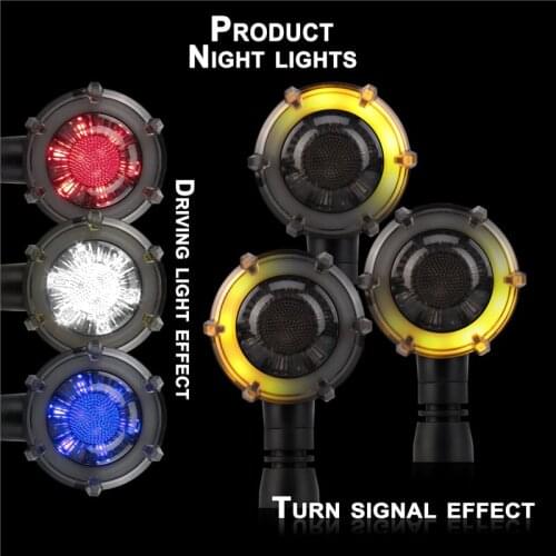 12V LED Universal Motorcycle Accessories Round Turn To Two-color Signal Light