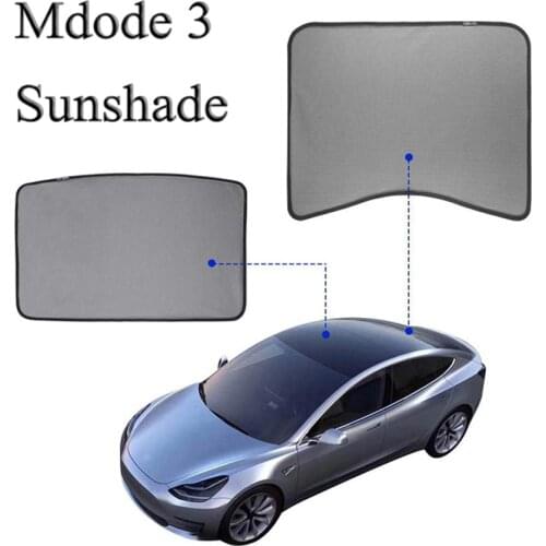 3rd New Upgrade Sun Shades Glass Roof Sunshade for Tesla Model 3 Front Rear Sunroof Windshield Skylight Blind Shading Net