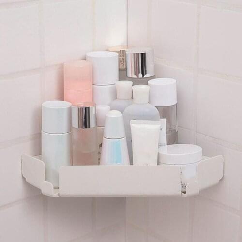Bathroom Kitchen Triangular Shower Caddy Shelf Corner Bath Rack Storage Holder Organizer