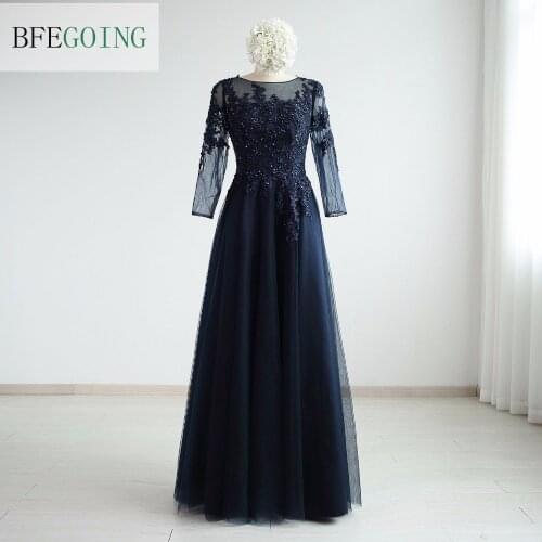 Tulle Lace Beading Long Sleeveless Floor-Length A-Line Mother Of The Bride Dresses Custom Made