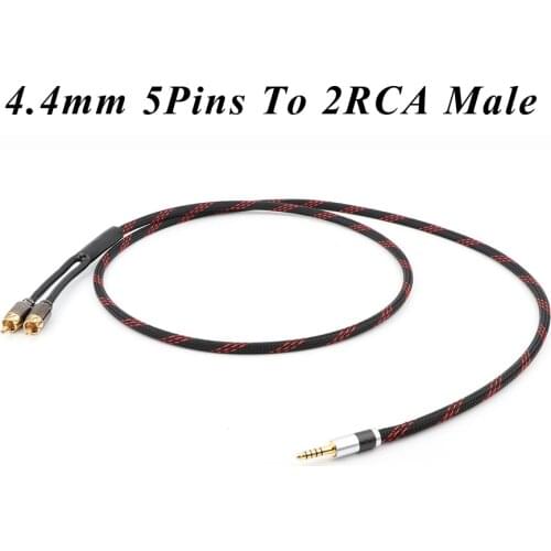Yter 4.4mm to 2 RCA Balance Replacement Auido Upgrade Cable Cord Sound Cable