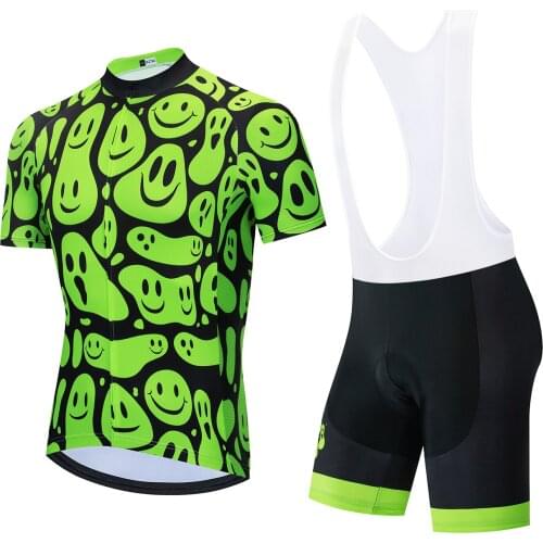 Green Ghost Face Funny Summer 2021 Pro Team Cycling Jersey Set Cycling Wear Cycling Suit Quick Dry Roupa Ciclismo Maillot 9D Gel