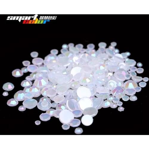 Jelly White Color Many sizes to chooseAcrylic Rhinestones Shoes Clothing Sparkling Nail Art Decorations