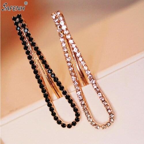 1 Piece Hot Sale New Black White Color Hair Clips Women Charm Hairpins Women Fashion Rehinstone Barrette Hair Clips