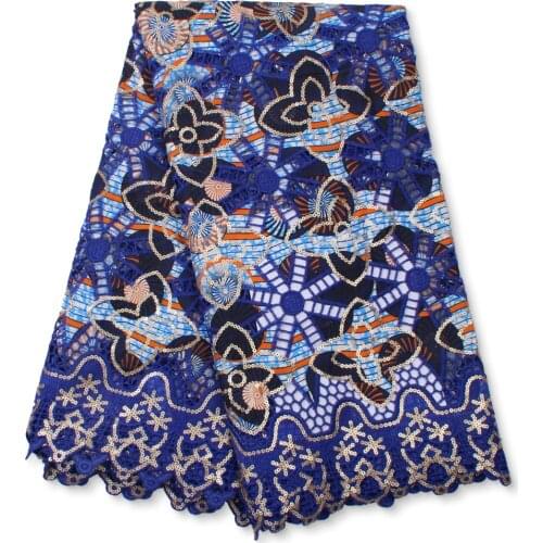 2021 High Quality African Ankara Lace Fabric With Sequins Embroidery Nigerian Cord Lace Fabrics For Wedding Sewing 4221B