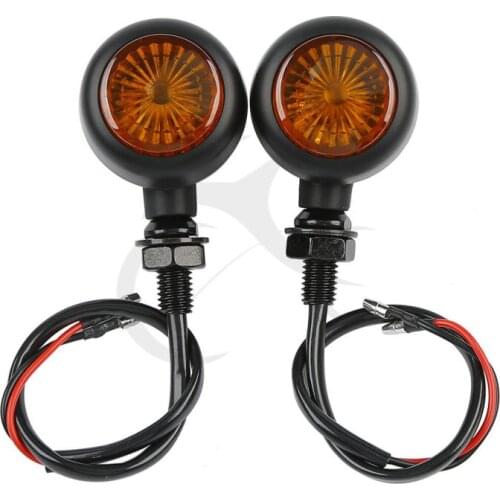 2X Motorcycle Turn Signal Indicators For Harley Chopper Universal Amber Lens