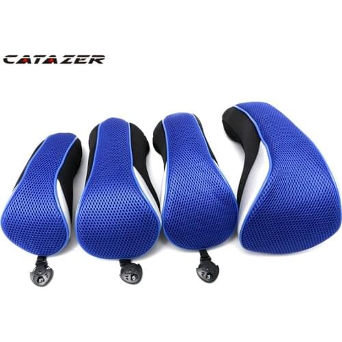 4Pcs/Set Driver Fairway Hybrid Golf Club Head Covers Woods Long Neck 1 3 5 Interchangeable Number Tag